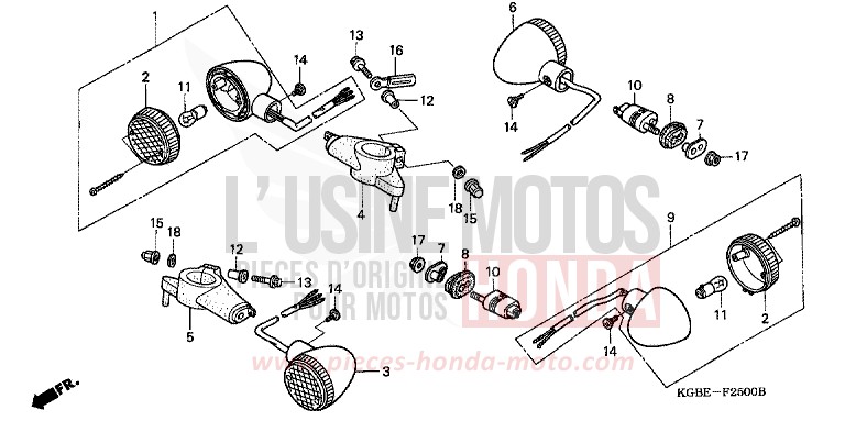 CLIGNOTANT von Shadow VT125C NOIR (NH1) von 2003